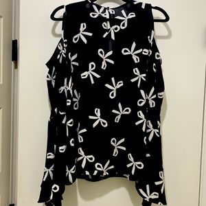 Peep Shoulder Bow Blouse